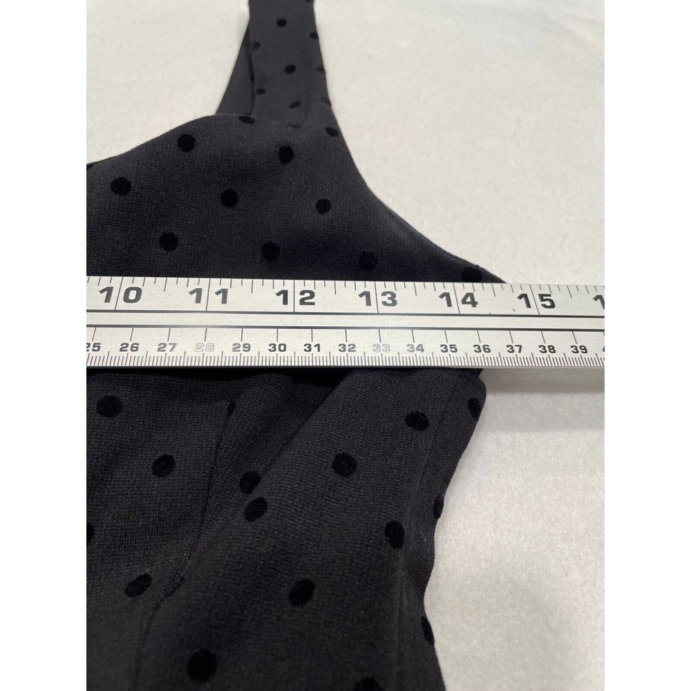 Madewell Size XS Womens Black Velvet Swiss Polka Dot Dress Scoop Neck Sleeveless - Picture 7 of 9